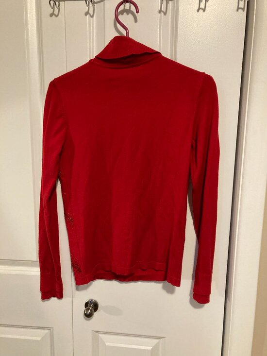 Frank Lyman Red High Neck Sweater Abstract, Size Small - Picture 4 of 5